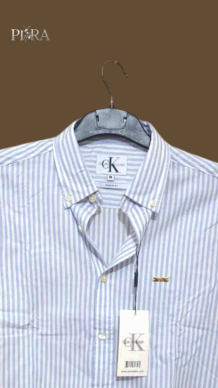 Mens White Stripe Shirt