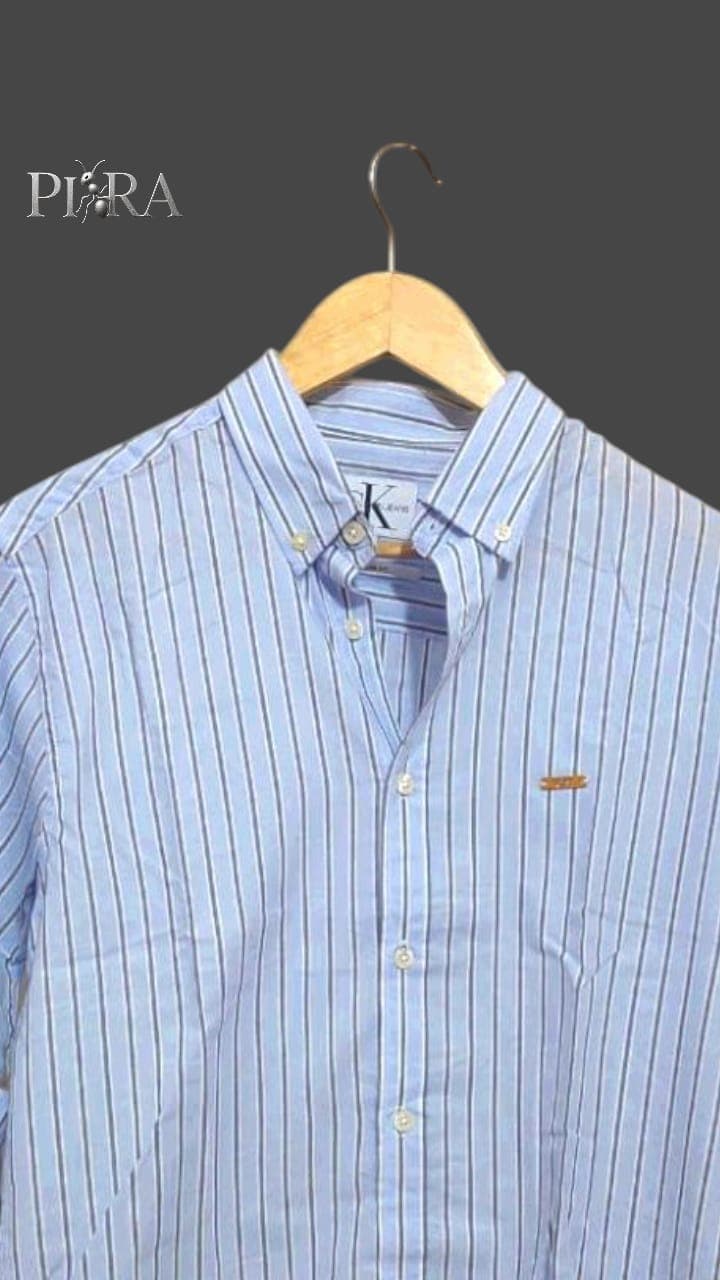 Mens Blue Stripe Shirt