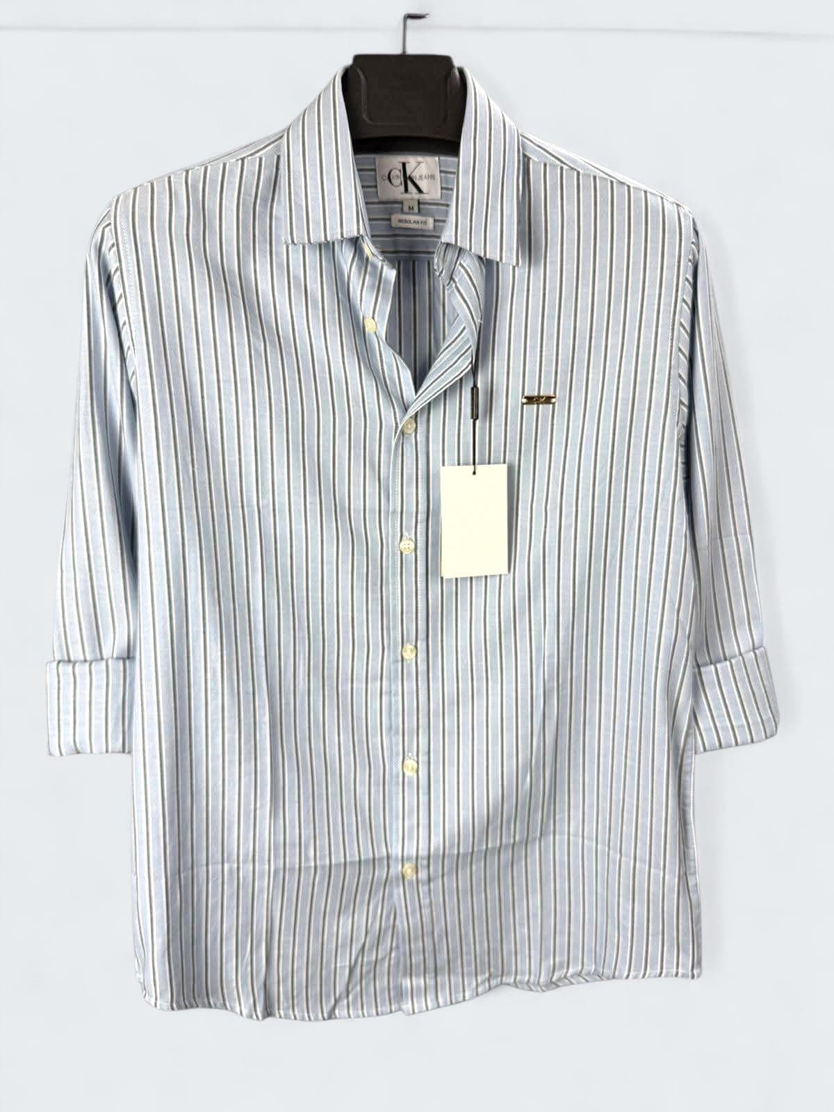 Mens Blue Stripe Shirt