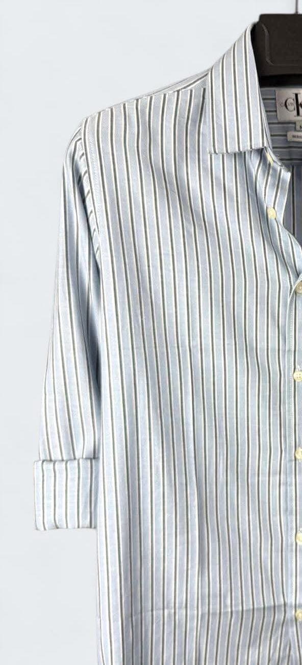 Mens Blue Stripe Shirt - Back View