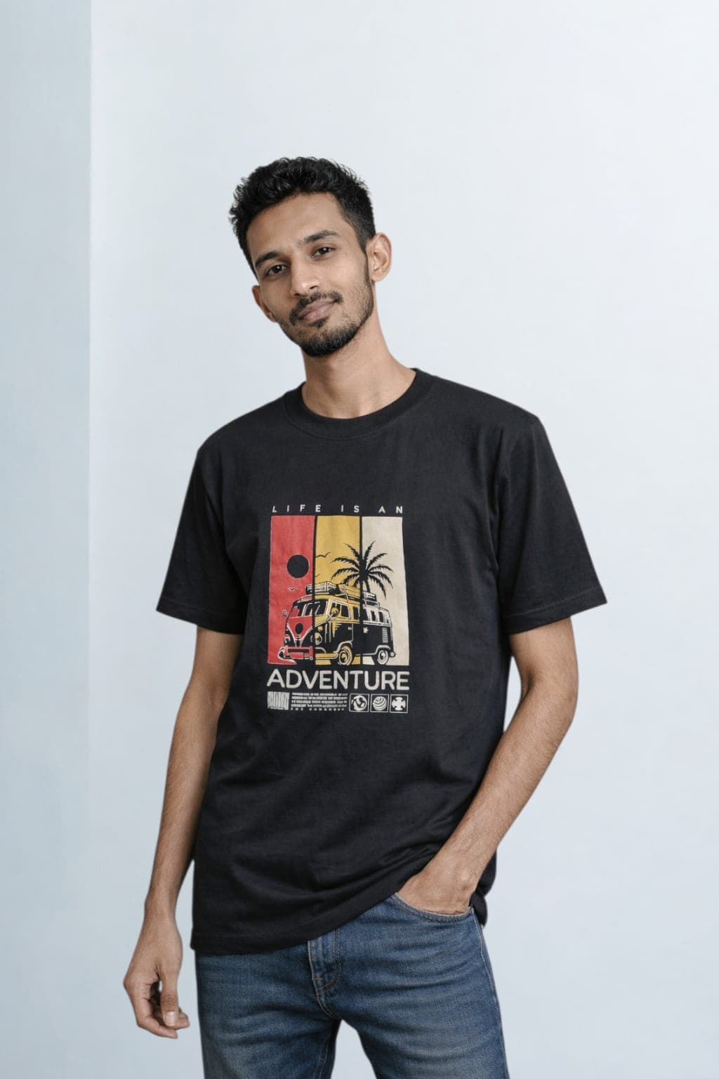 Black Half Sleeve T-Shirt