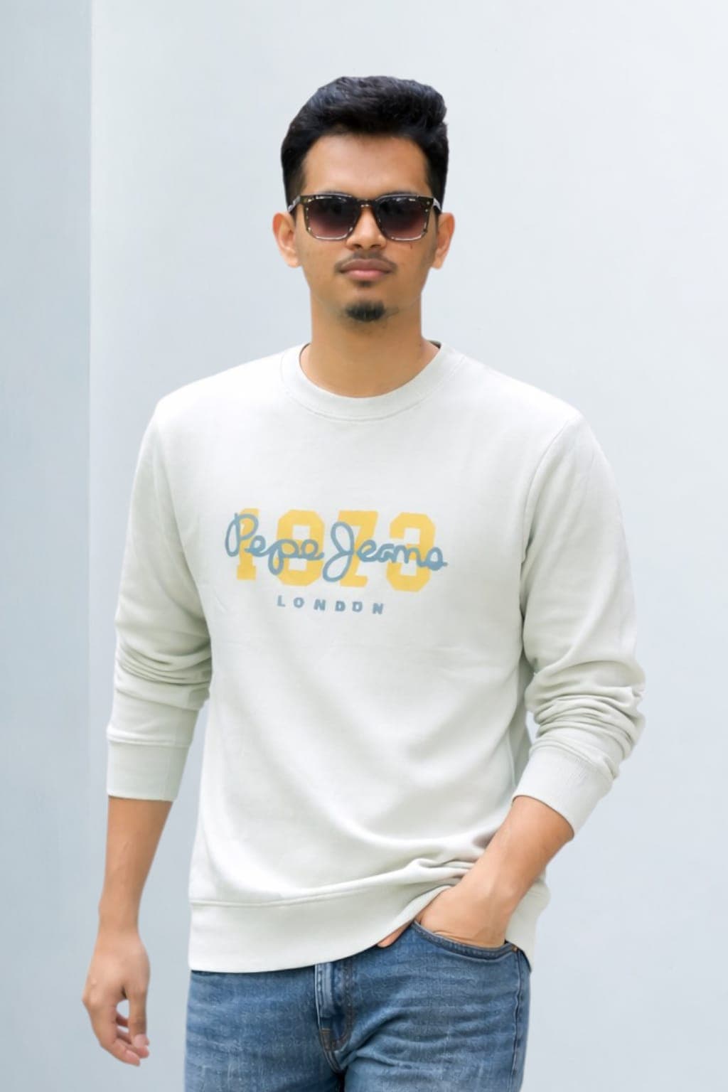 Pepe Jeans Classic Cream SweatShirt - Back View