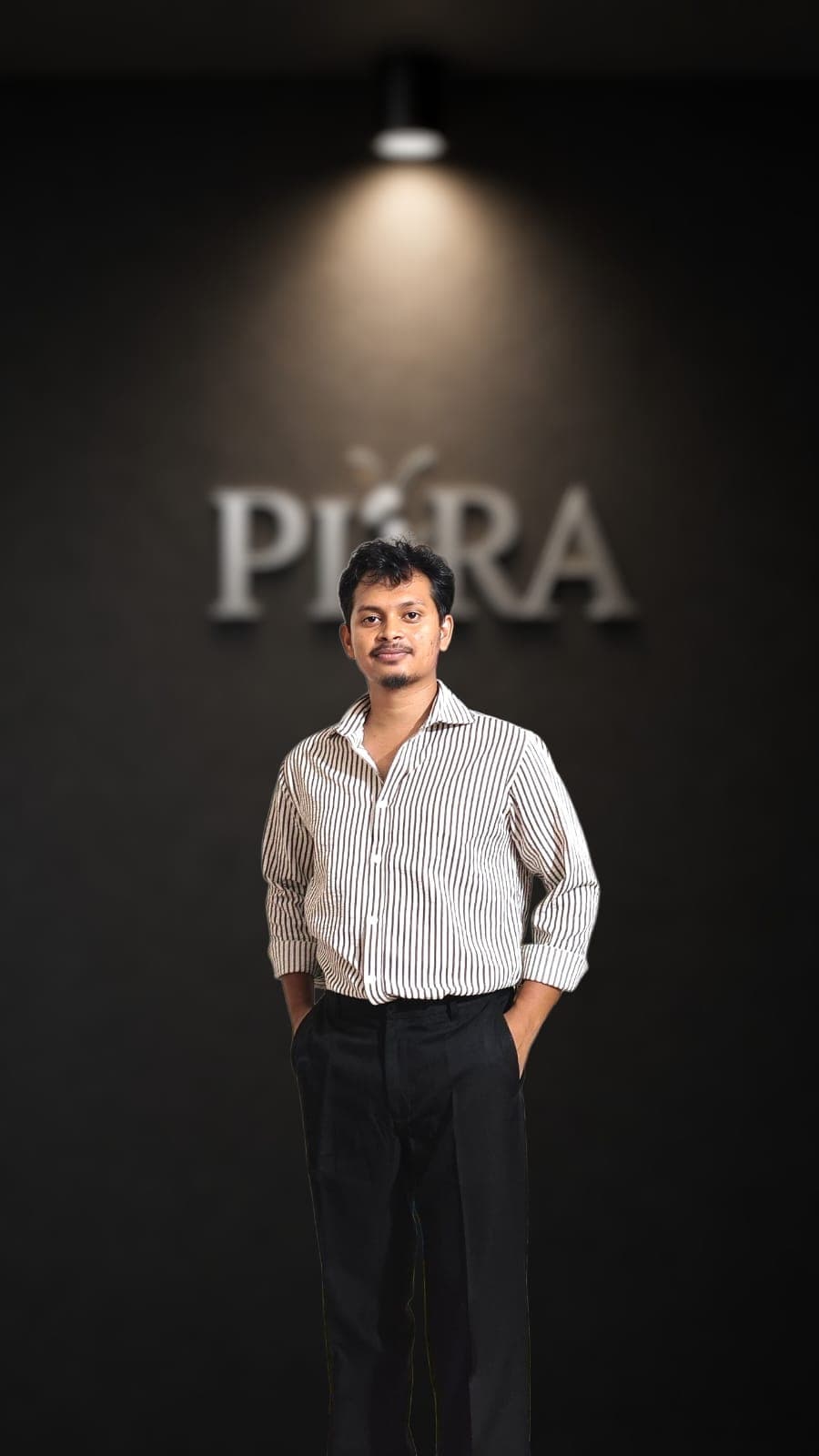 Premium Brown Vertical Stripe Shirt
