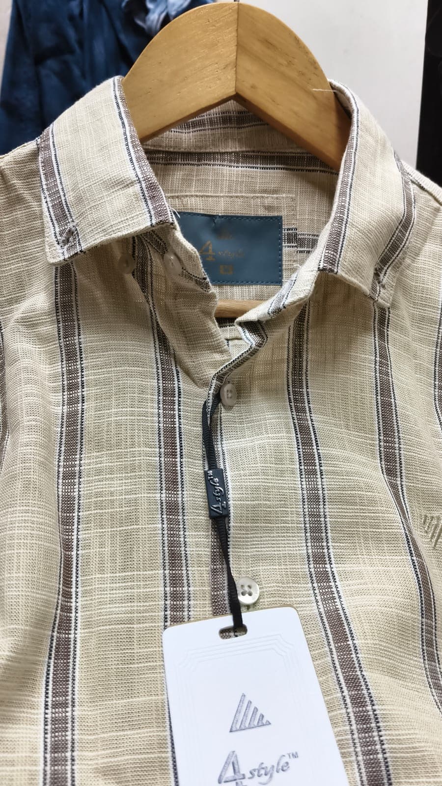 Premium Cotton Stripe Casual Shirt - Back View
